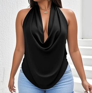 Elegant Black Halter Top